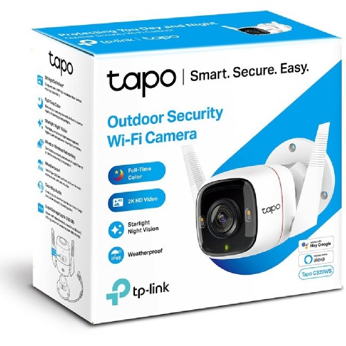 ΚΑΜΕΡΑ ΑΣΥΡΜΑΤΗ ΕΓΧΡΩΜΗ TP-LINK TAPO C320WS WHITE IP66 ΕΞΩΤΕΡΙΚΗ